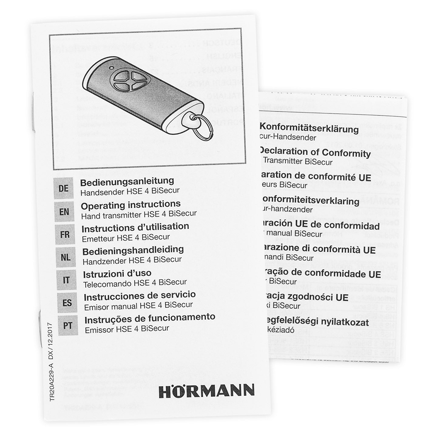 Hörmann hand transmitter HSE 4, BiSecur, High-gloss Chrome black