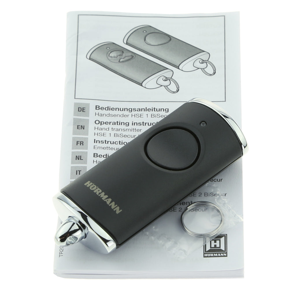 Hörmann HSE 1 handheld transmitter, BiSecur, black textured finish