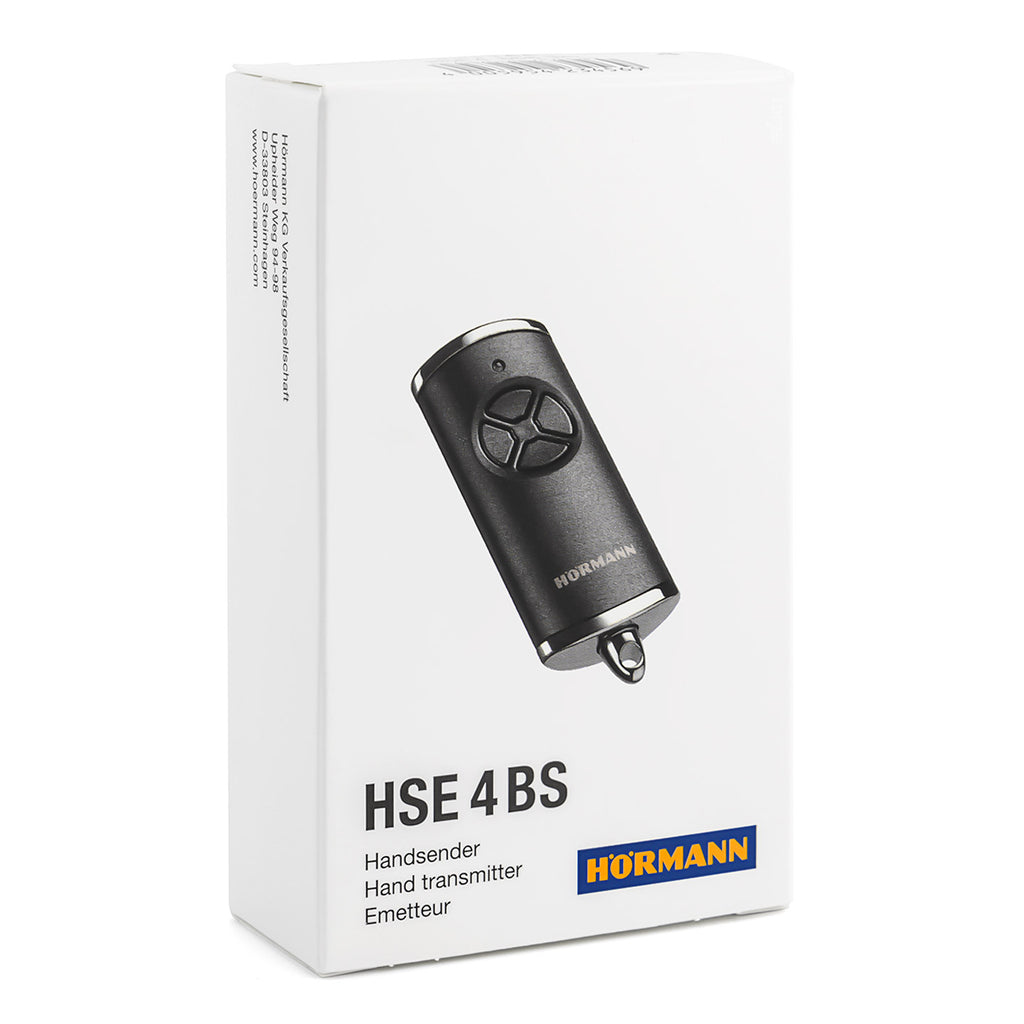 Hörmann HSE 4 handheld transmitter, BiSecur, black textured finish