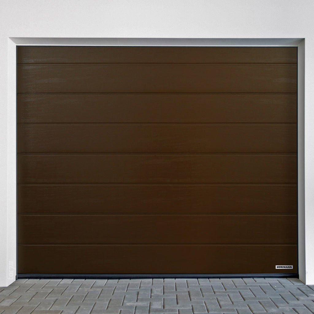Hörmann garage door RenoMatic M-Ribbed Woodgrain
